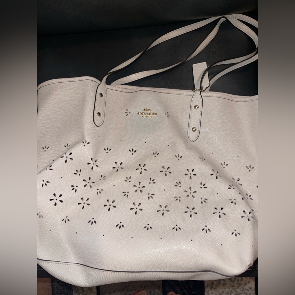 Perforated Coach Tote